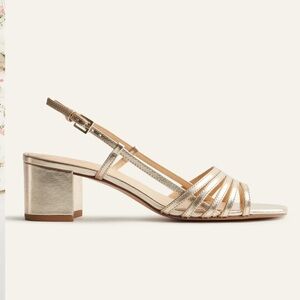 White snake skin Reformation leather sandals